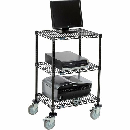 NEXEL 3-Shelf Mobile Wire Printer Stand, 24inW x 18inD x 39inH, Black 250117BK